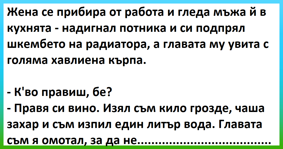 Виц - Жена се прибира от работа
