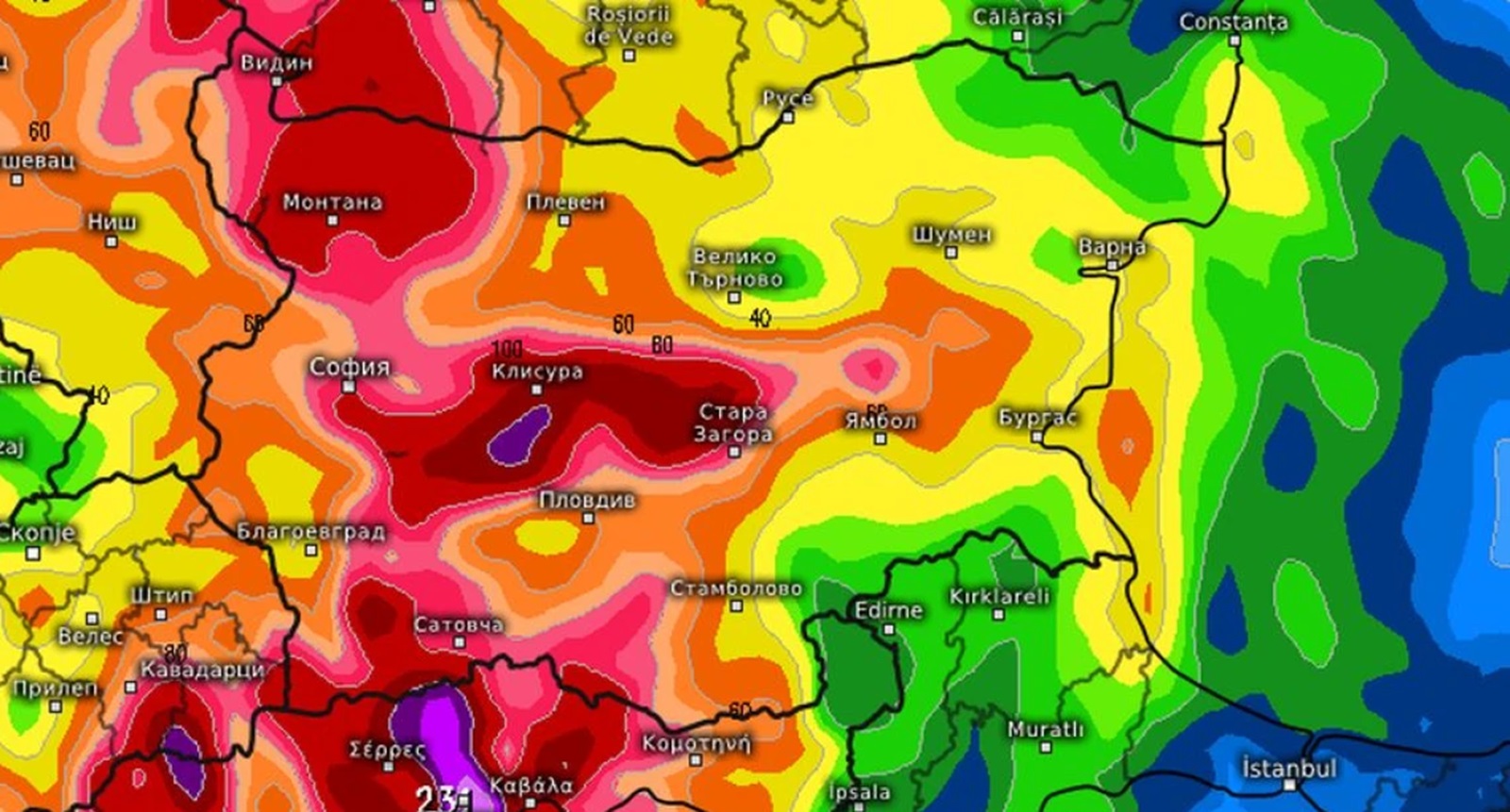 Meteo Balkans: Очакват се оранжев и червен код за дъжд, над 100 л/кв.м в този район